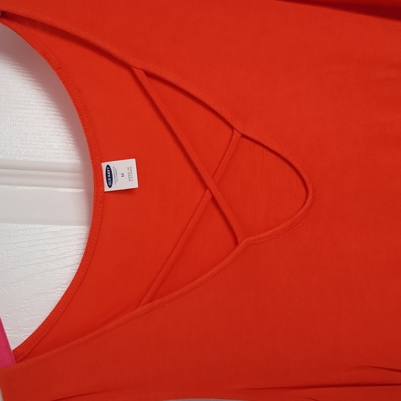 Old Navy Orange Flowy Tank Top Medium - Picture 3 of 6